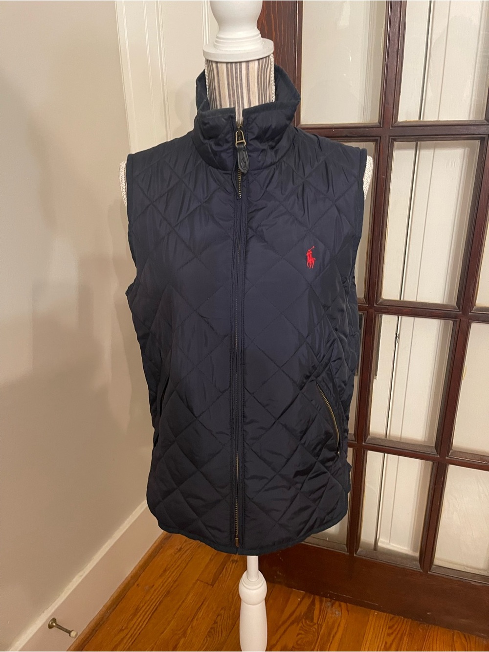 Ralph Lauren Dark Navy Quilted Puffer Vest with Red Logo